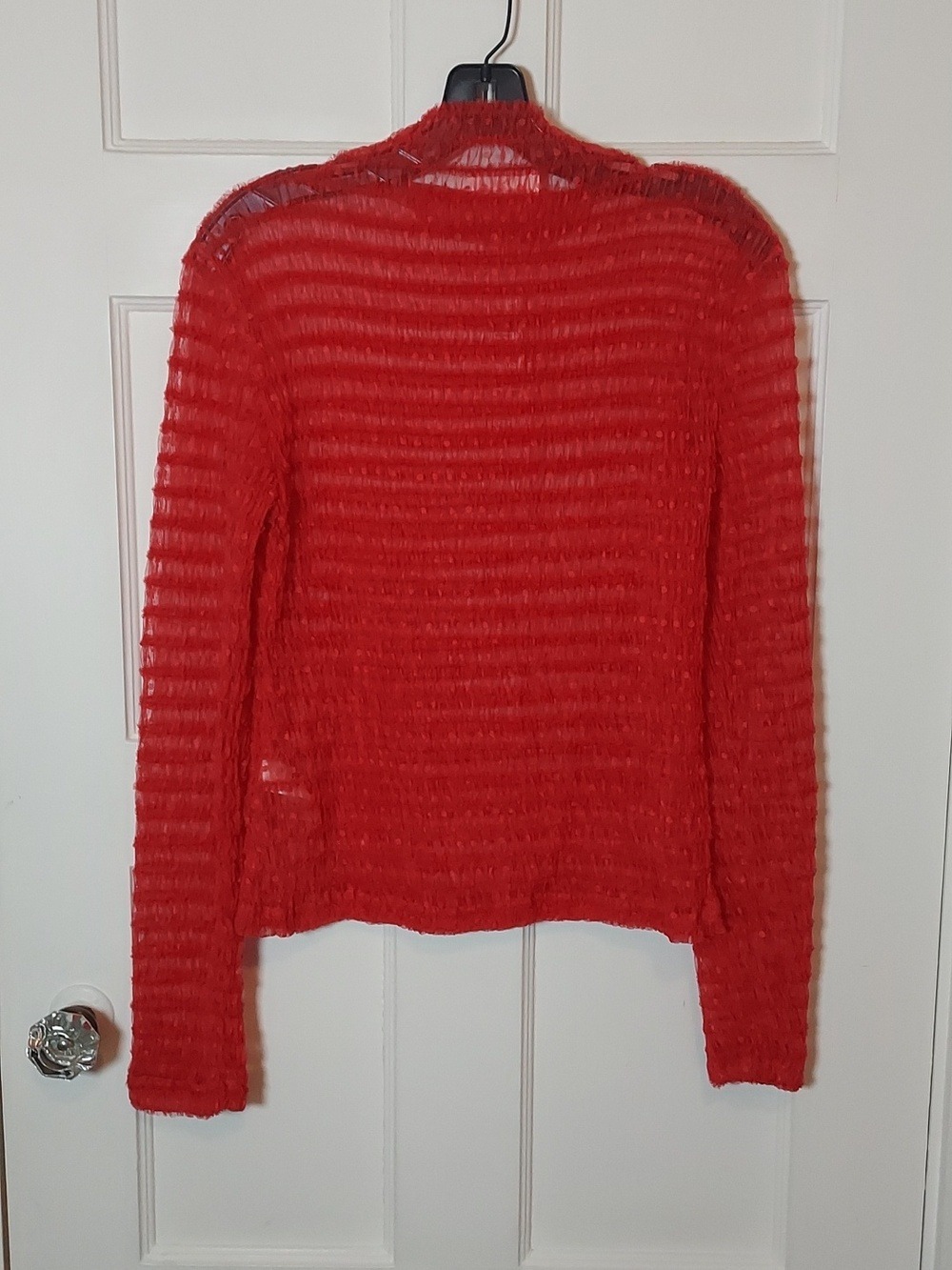 Maeve Anthropologie Women's Long-Sleeve Polka Dot Mesh Top Sheer Size Medium - Picture 13 of 16